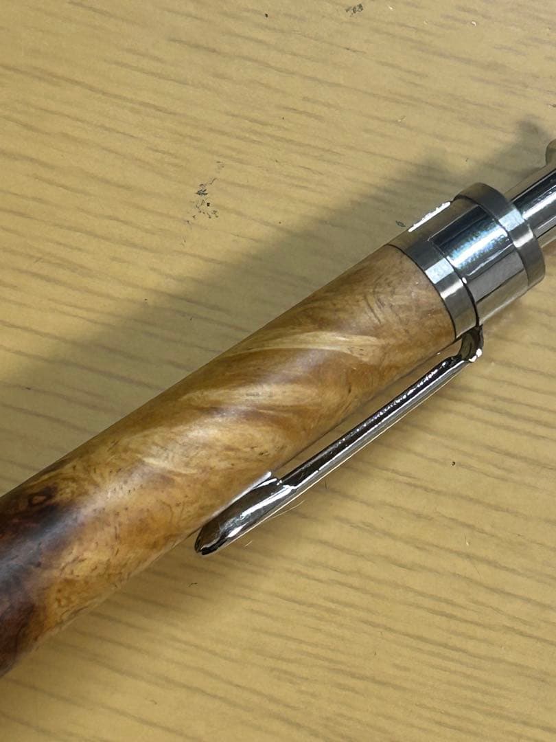 工房楔　極上花梨紅白こぶ杢　0.5ミリ　固定式口金付き