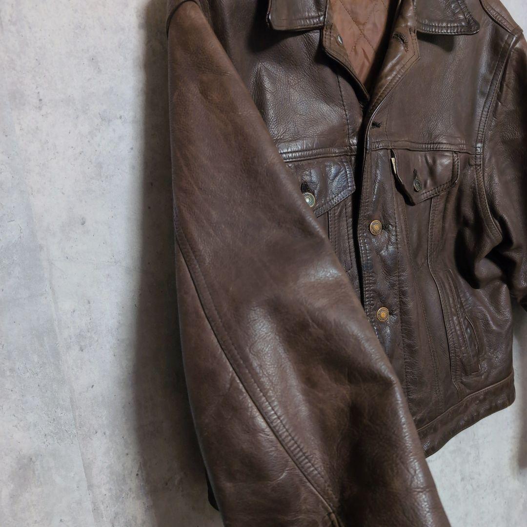 LEVI'S リーバイス【XL】レザートラッカージャケット　3rd　ブラウン