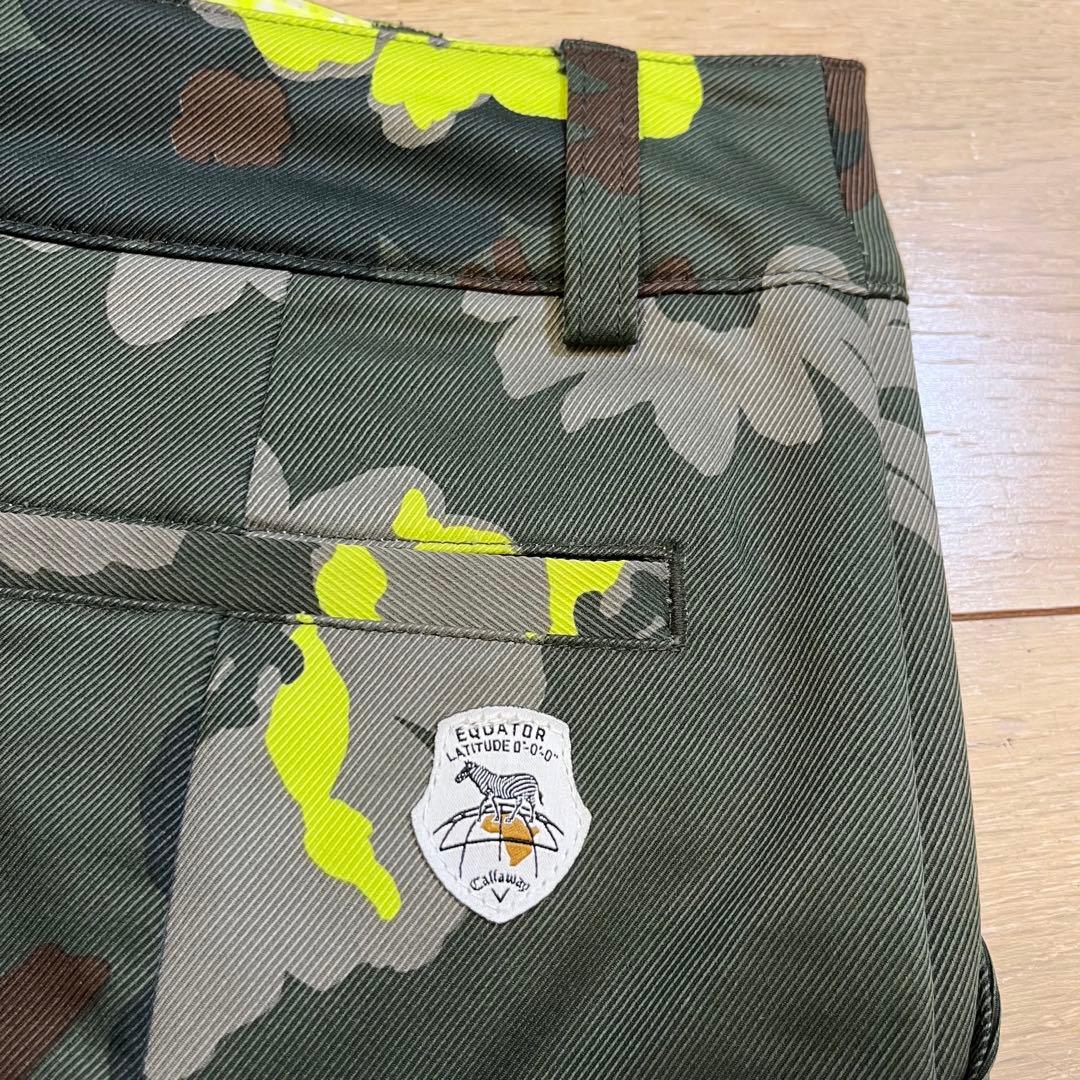 キャロウェイ　ゴルフウェア　花柄　カーキ系Callaway キュロットスカート
