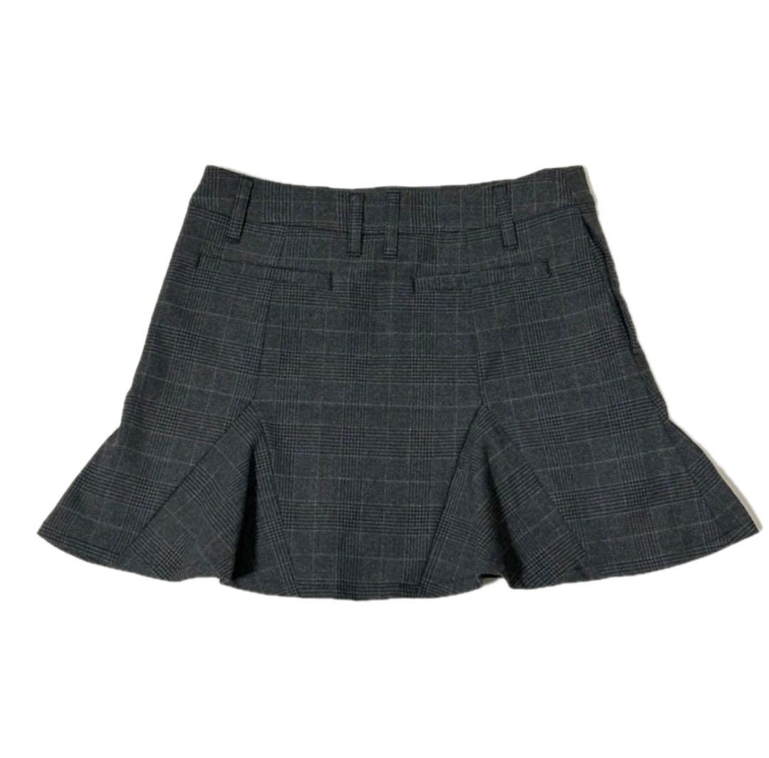 新品 デサントゴルフ ミックスストレッチ グレンチェック フレアスカート S