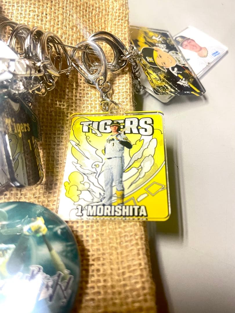 阪神タイガース森下翔太ミニジュードバッグ 缶バッジ チャーム キーホルダーセット