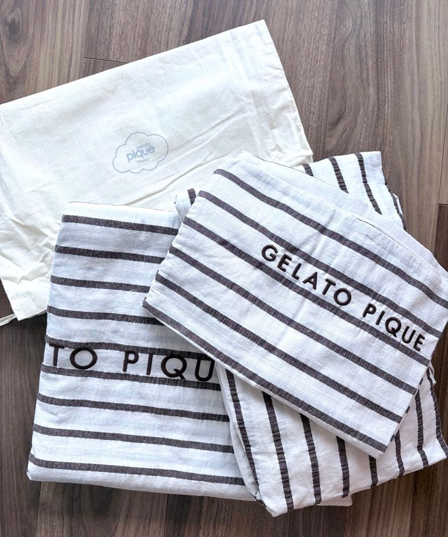 ジェラピケ　寝具　3点セット　シングルサイズ　新品　サッカー素材　ストライプ