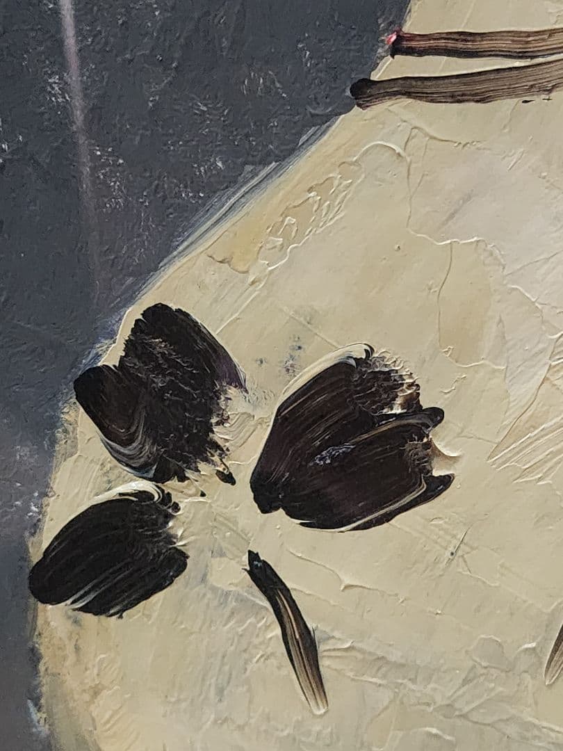 上田清一 「椿」 F3号 国画会 神戸 油彩画 Seiichi Ueda　油絵