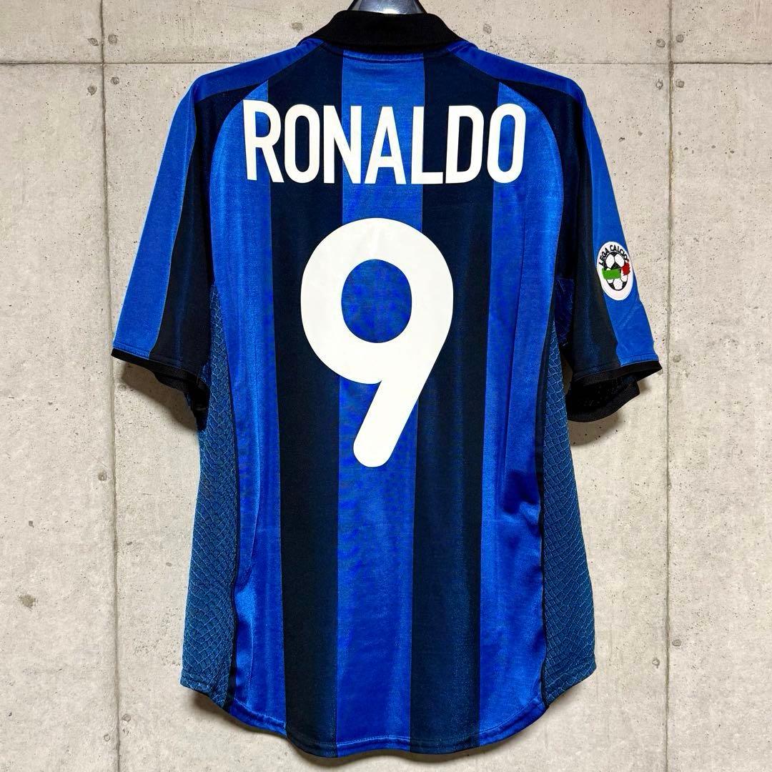 【当時物/希少】01/02 インテル・ミラノ ♯9 ロナウド 【Mサイズ】ホーム