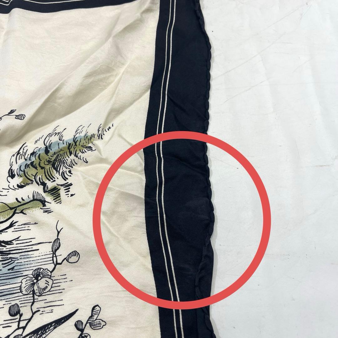 a0106-7ディオール　CD　ストール　ヴィンテージ　大判　花　シルク100%