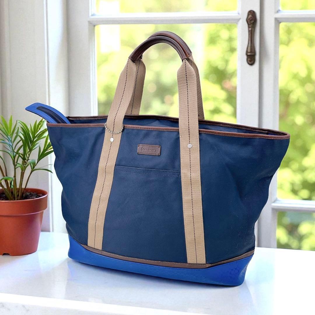 希少COACH/ビジネスバッグ/トートバッグ/大容量/70832/PVCレザー