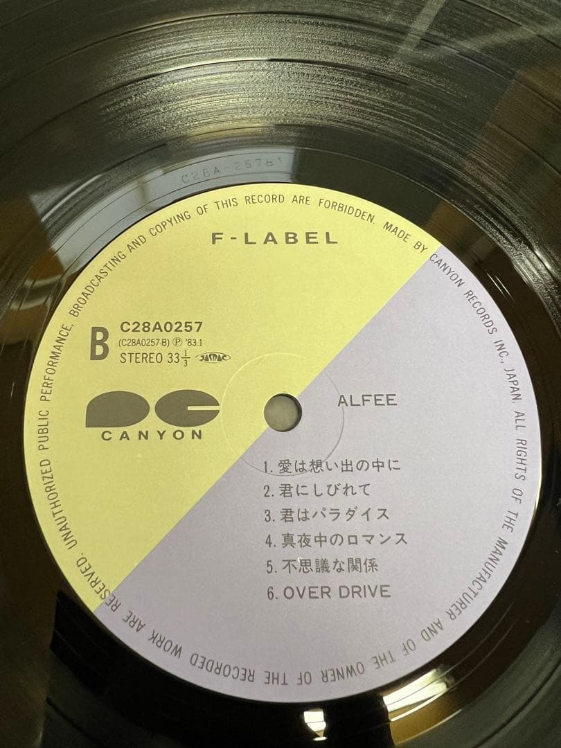 ALFEE LP邦楽　帯付 C28A-0257 1983年 初回盤 ハガキ付