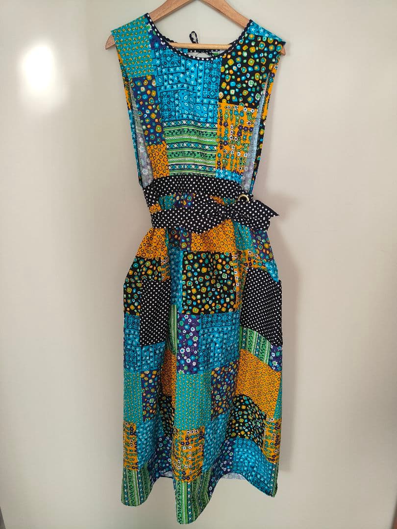 美品(超貴重）ビンテージパッチワークエプロンワンピース