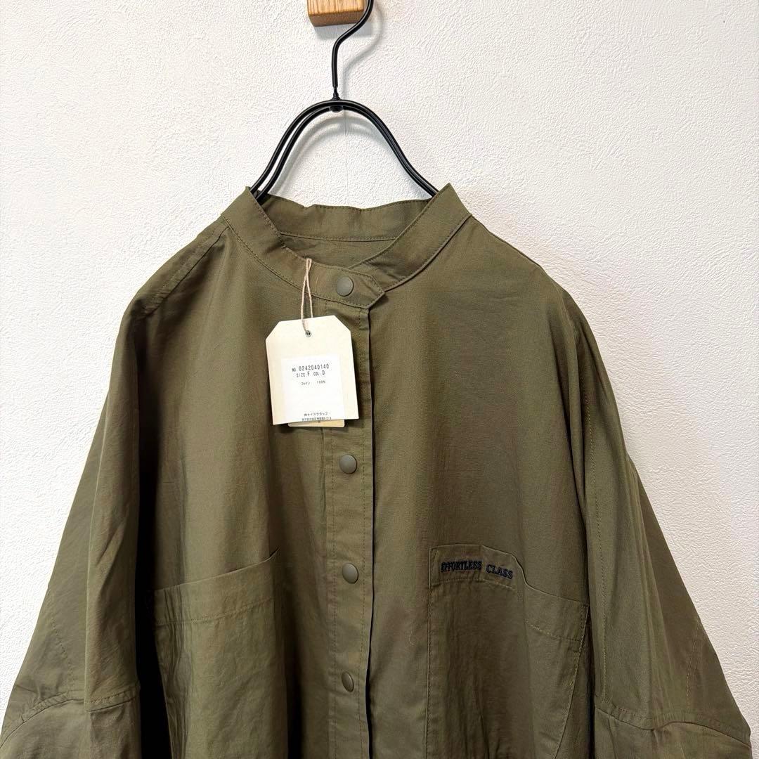 新品　ピュアルセシン　タイプライターバンドカラーシャツ　長袖