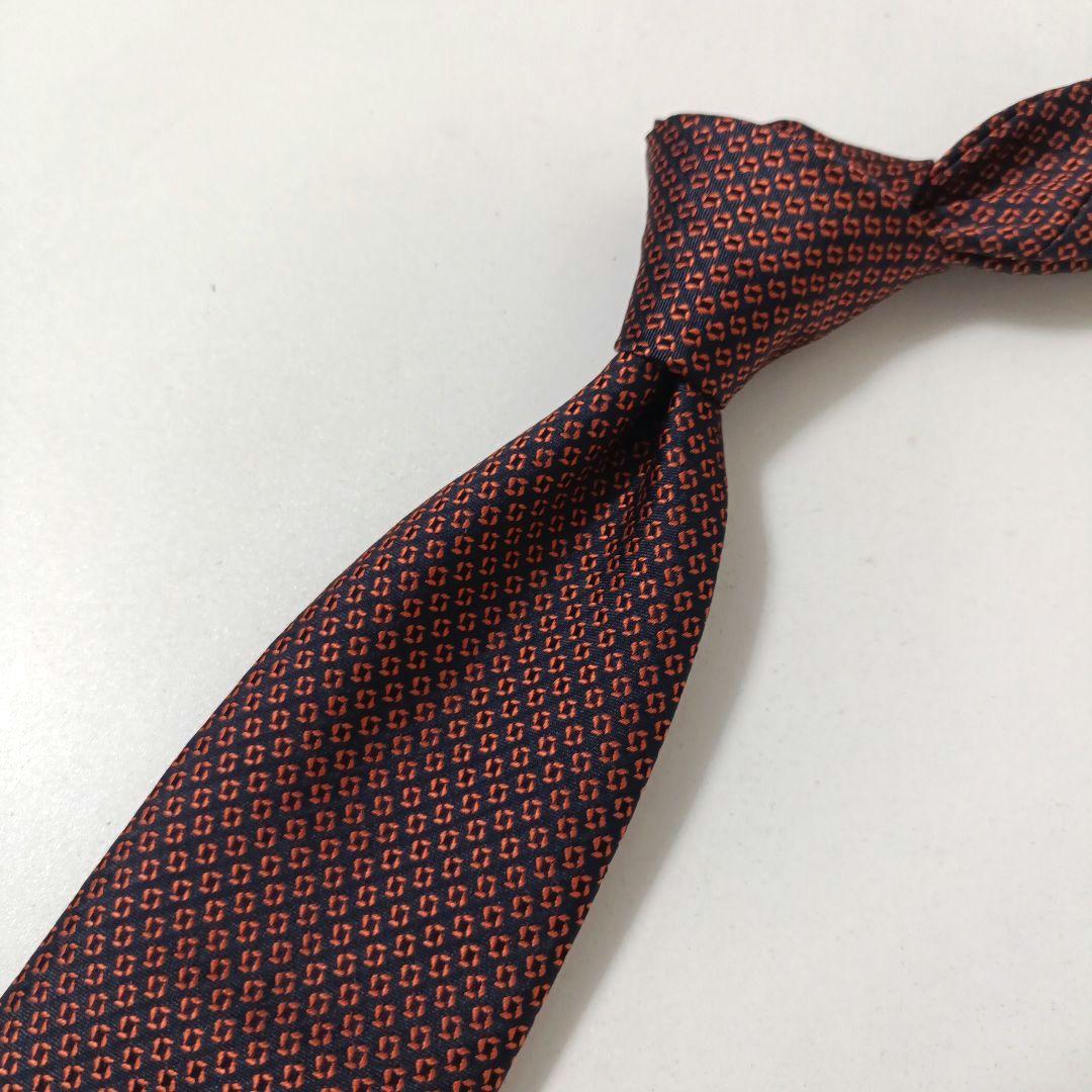ヒューゴボス 小紋柄 ドット調柄ネクタイ Italy製 美品