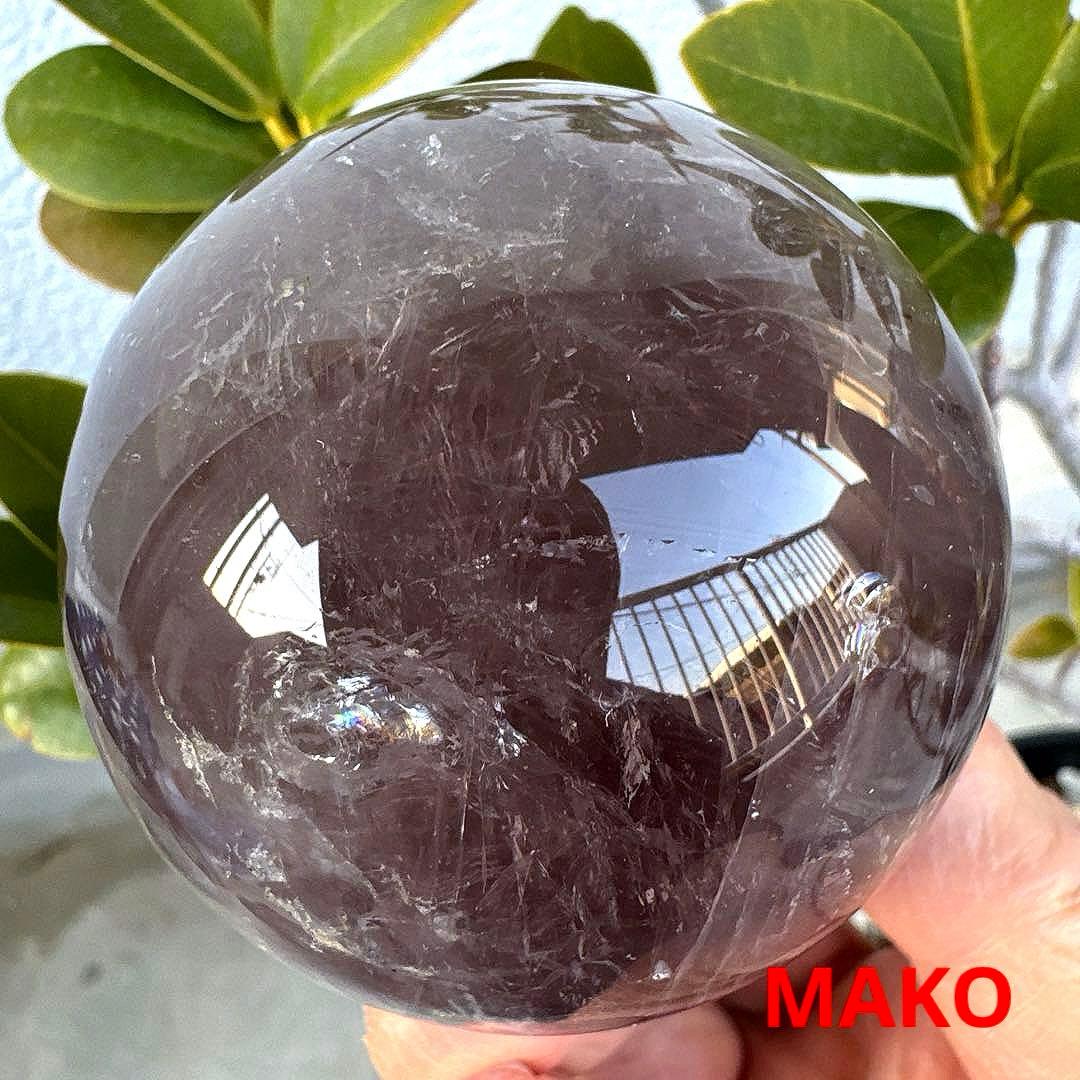 M1927☆アメジスト丸玉68mm420g☆天然石　原石☆N51101