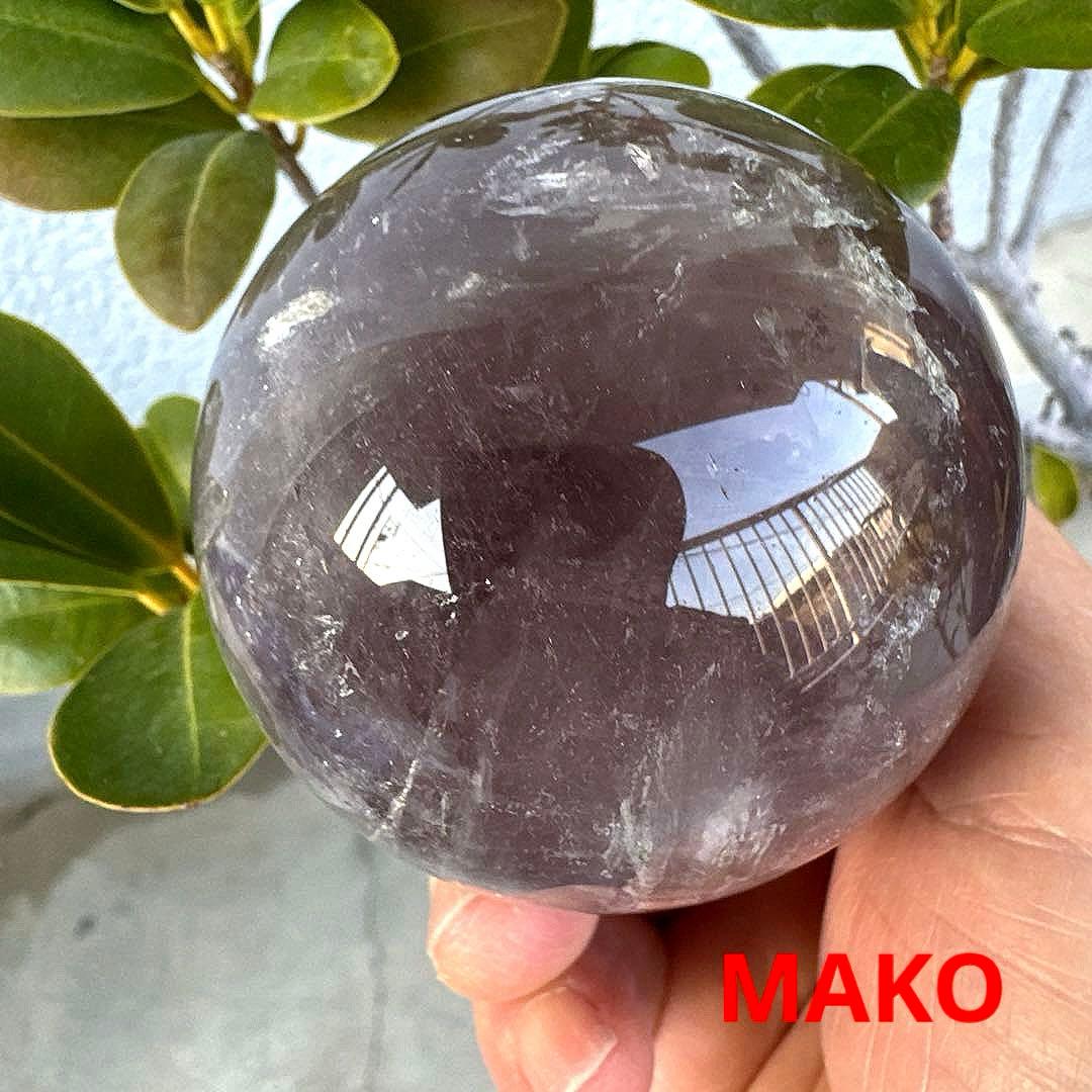 M1927☆アメジスト丸玉68mm420g☆天然石　原石☆N51101