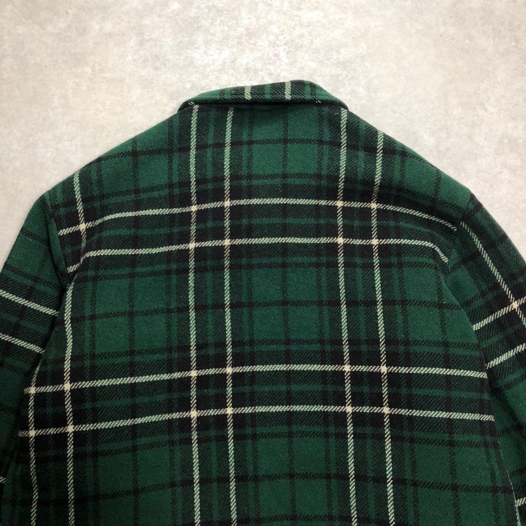 90s USA製Woolrich裏ボアウールジャケットシャドーチェック緑XL相当