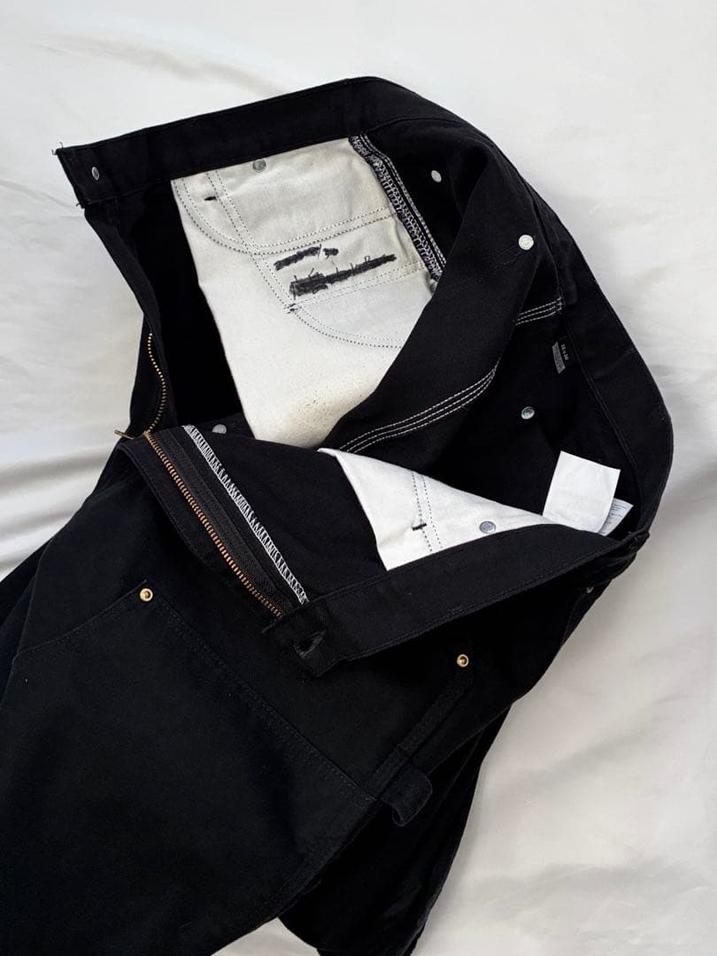 アメリカ製 Carhartt ダブルニー ブラック USA製 36x30 黒