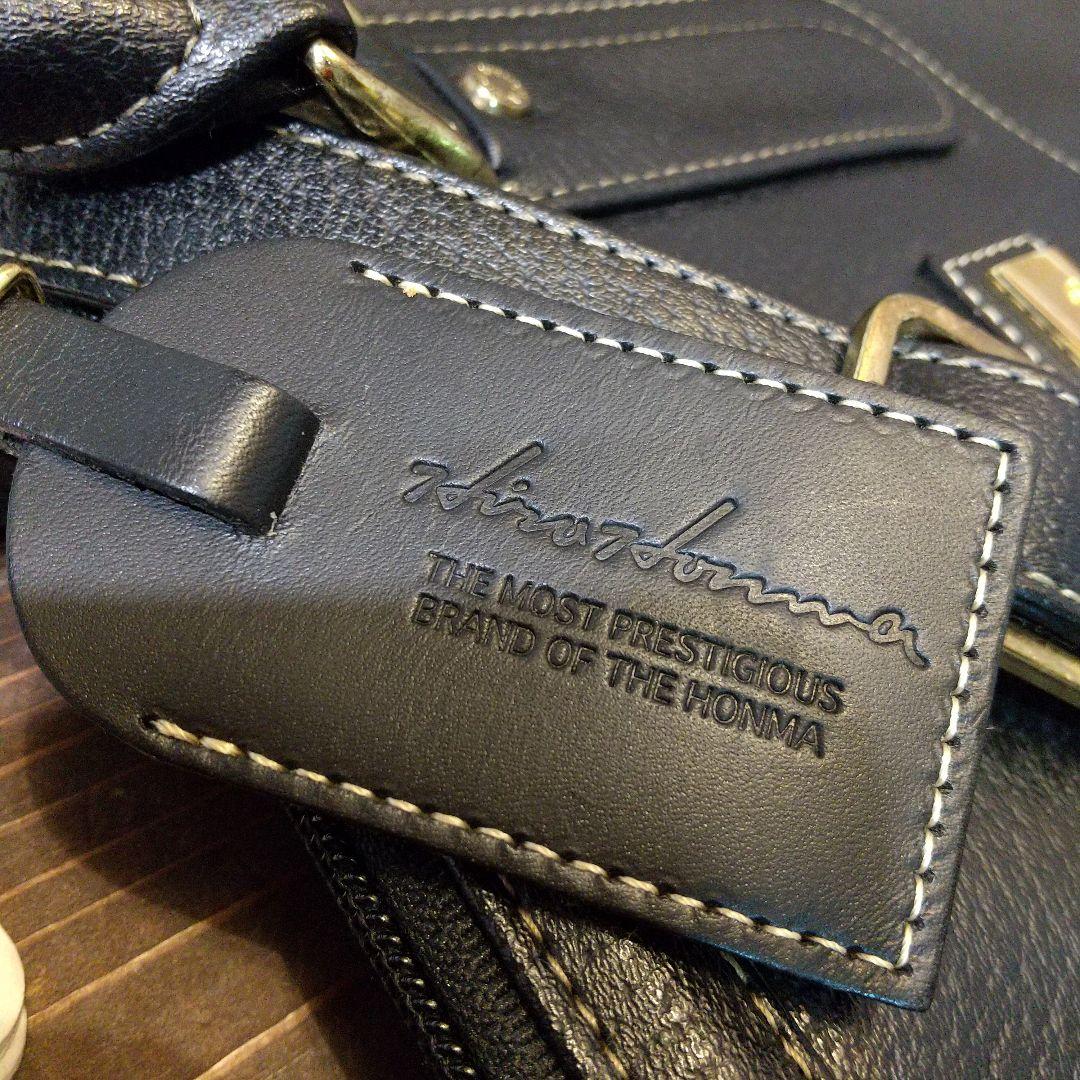 HONMA ブラックレザー ゴルフ ボストンバッグ