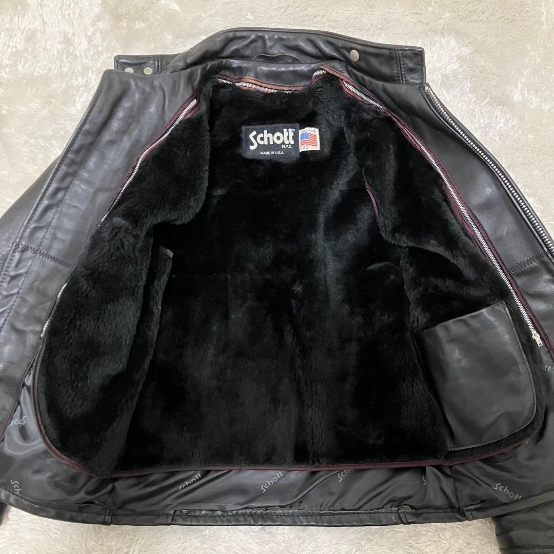 h*g様 Schott　ショット641　size36　シングルライダース　ライナ