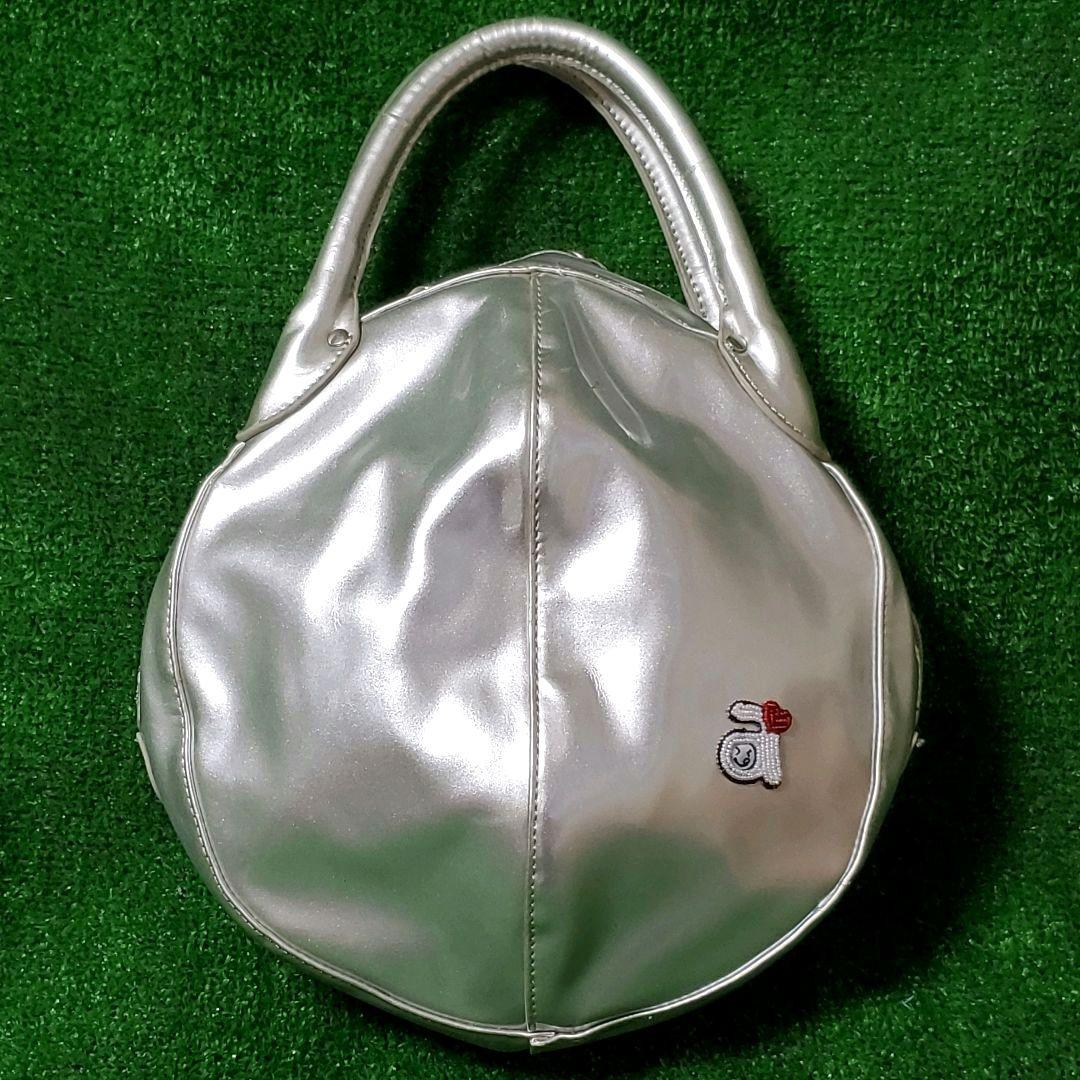 アルチビオ ARCHIVO カートバック ハンドバッグ シルバー エナメル