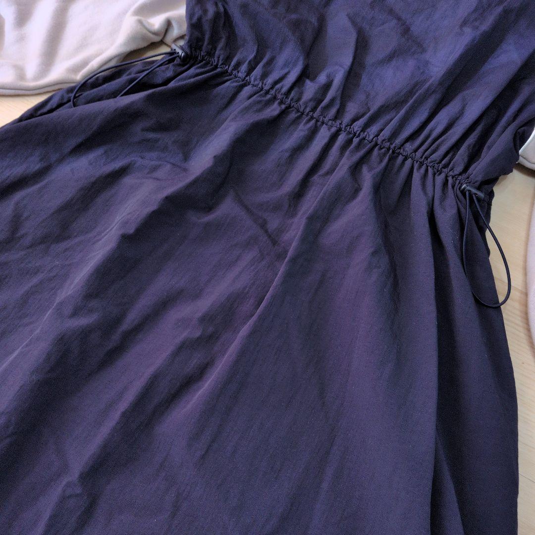 ニコアンド　ジップラインジャケットワンピース　ロングワンピース　ドローコード　L