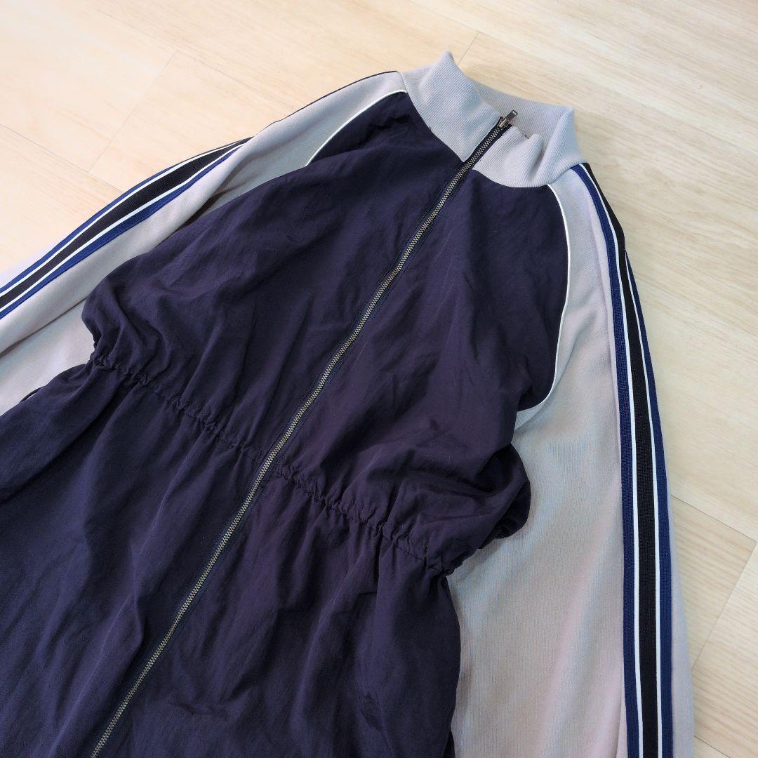 ニコアンド　ジップラインジャケットワンピース　ロングワンピース　ドローコード　L