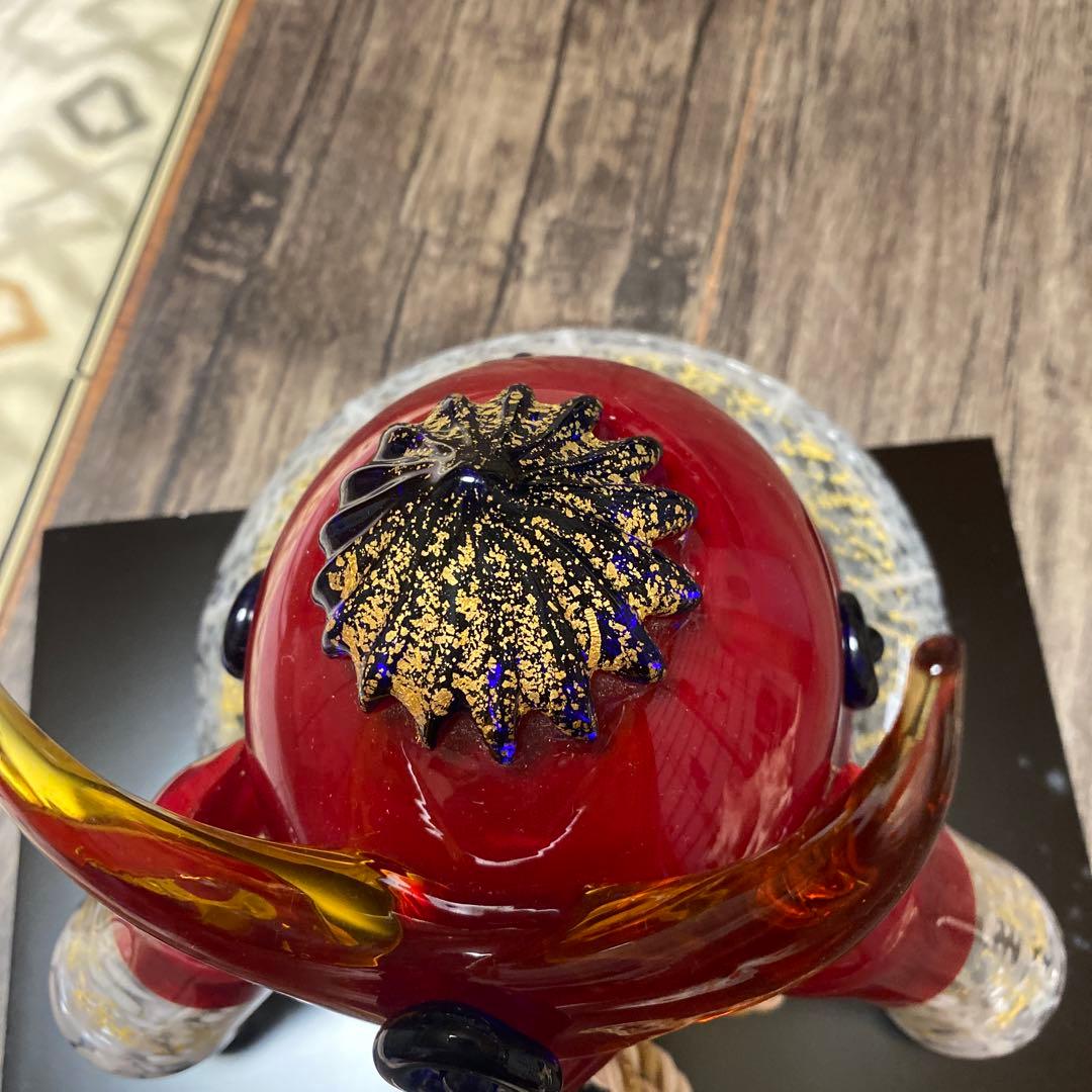 博多びーどろ 粋工房 武将兜 ガラス 兜飾り コンパクト 五月人形 陶器の和遊感