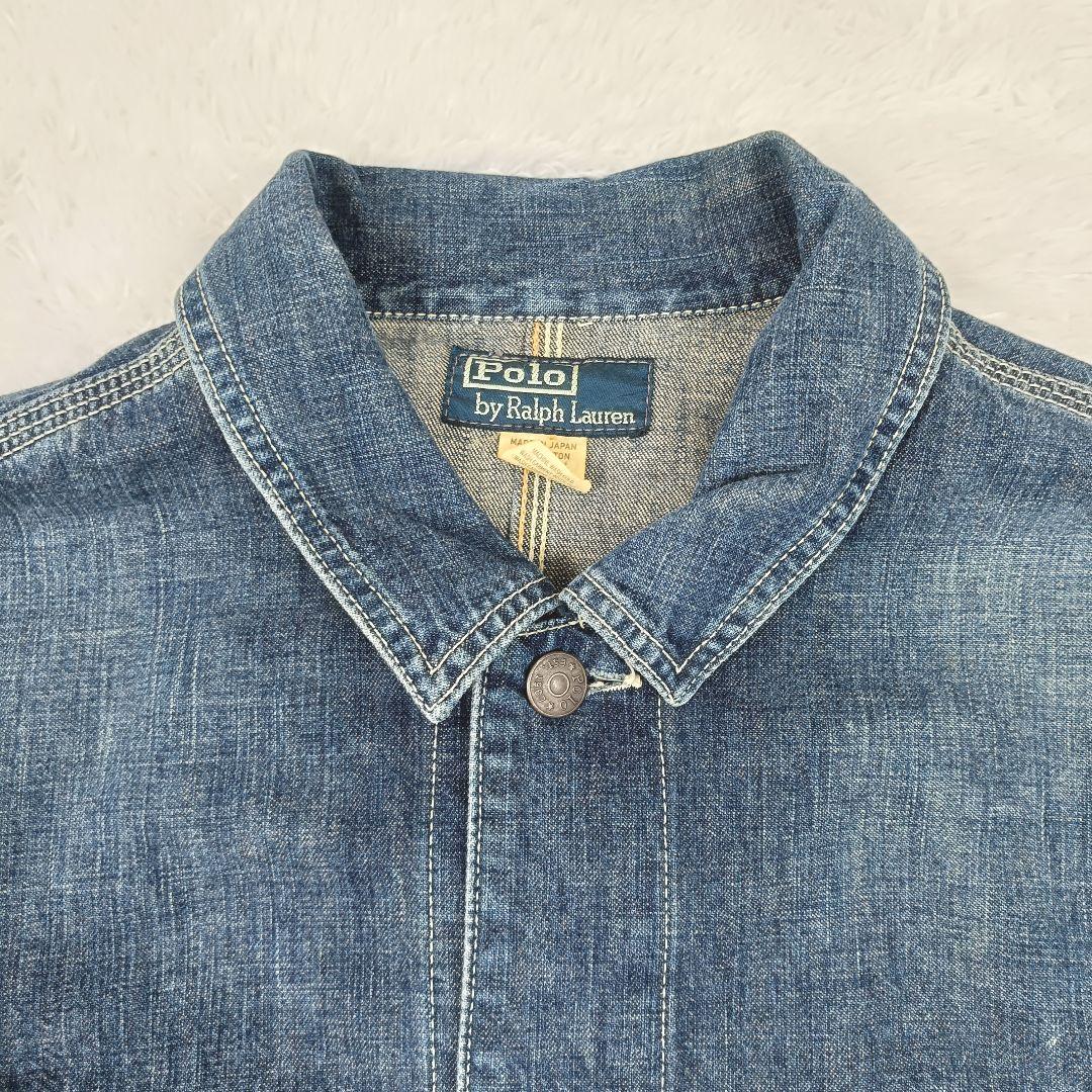 ポロバイラルフローレン デニムカバーオール デニムジャケット 銀ボタン 日本製
