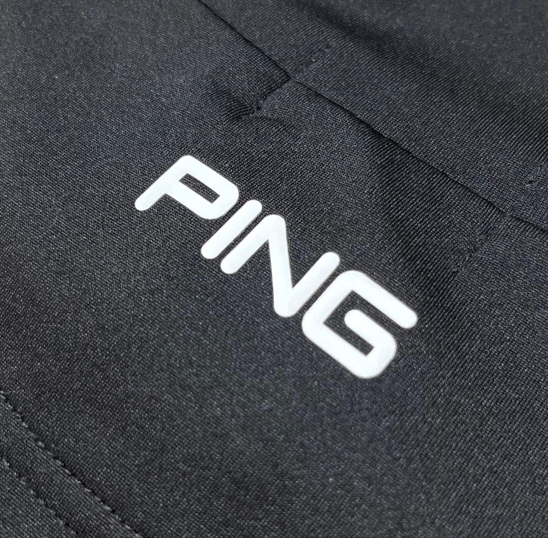 美品★PING★2023 長袖モックネックシャツ　メンズ　LL 黒