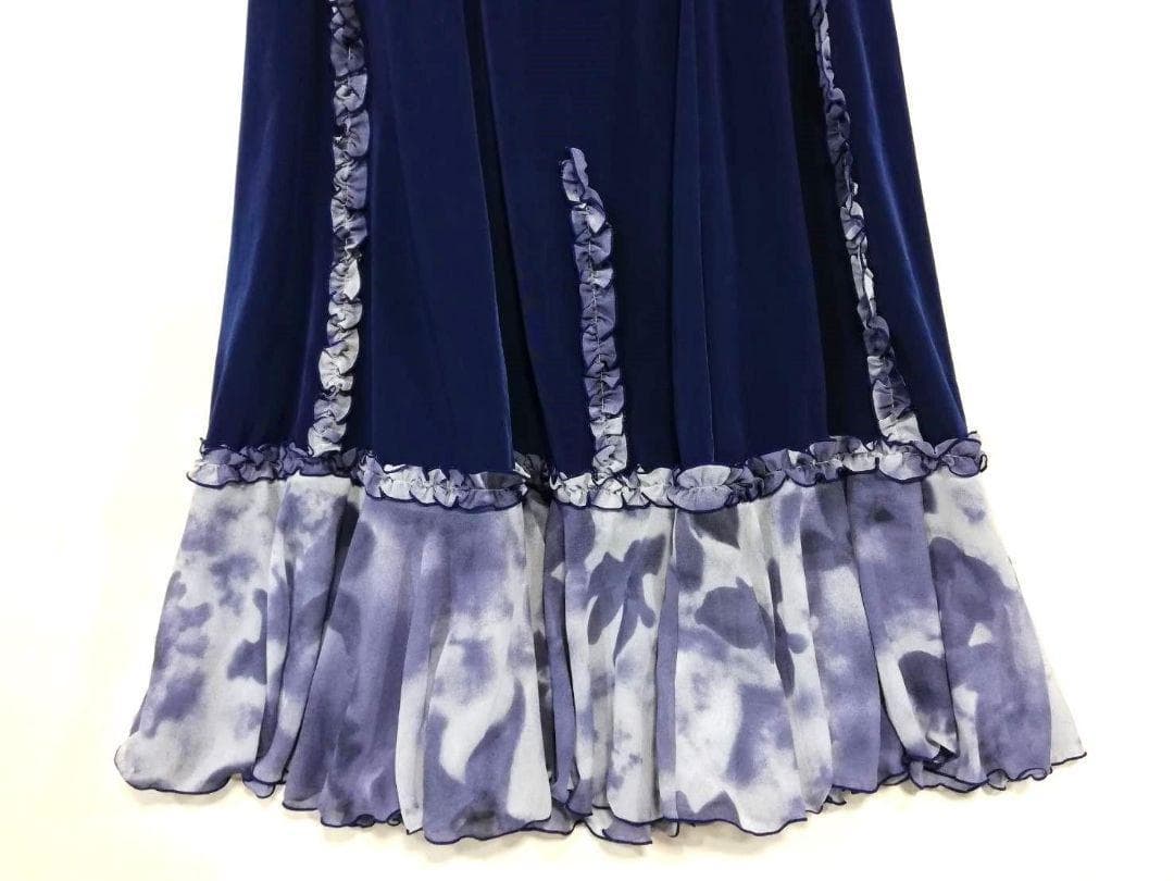 【美品】フラメンコ衣装 HERMOSA IBERIA ネイビー L相当　a406