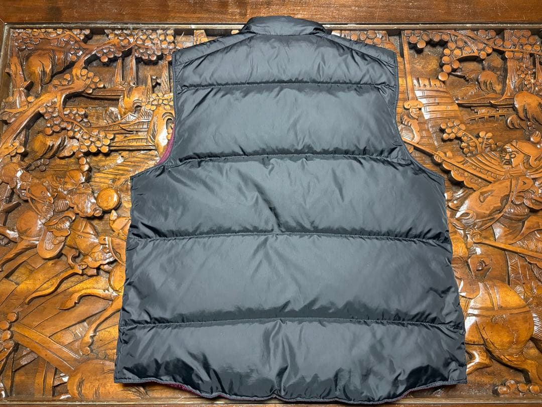 リバーシブル ダウンベスト ブラック・バーガンディ