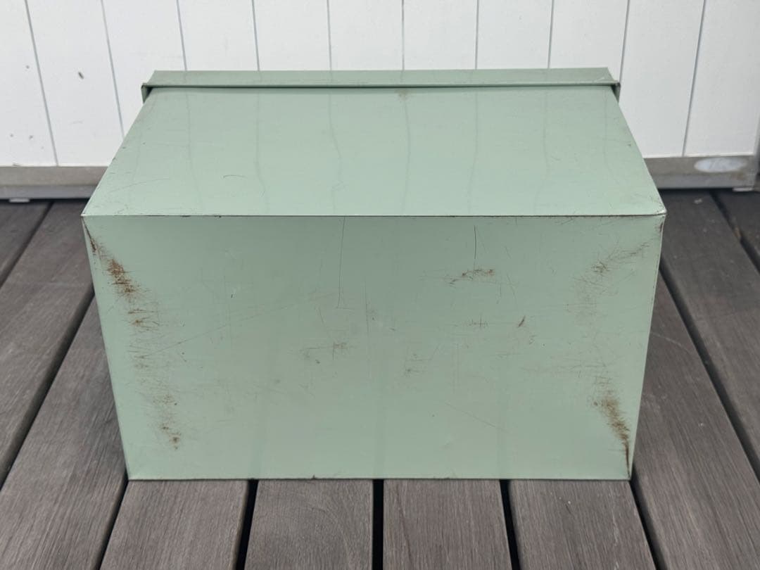 古道具 収納缶 衣装ケース ブリキ スチール製 昭和レトロ 道具箱 ヴィンテージ