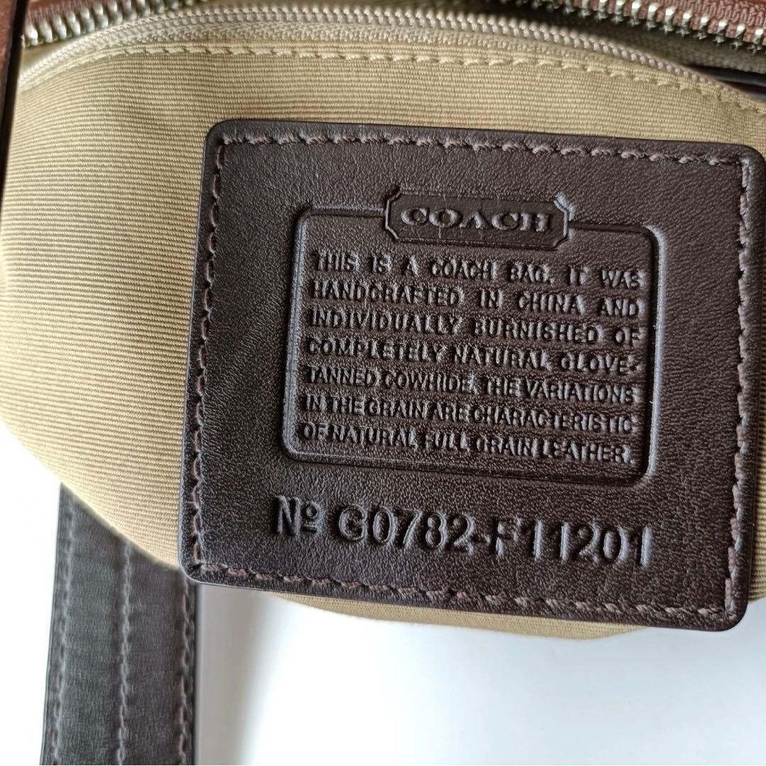 【ベッカム】コーチ 本革 レザートートバッグ ブラウン F11201