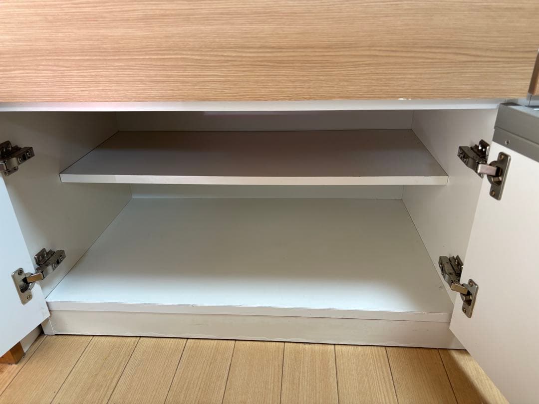 キッチンカウンター ホワイト/ナチュラル　松田家具　食器棚