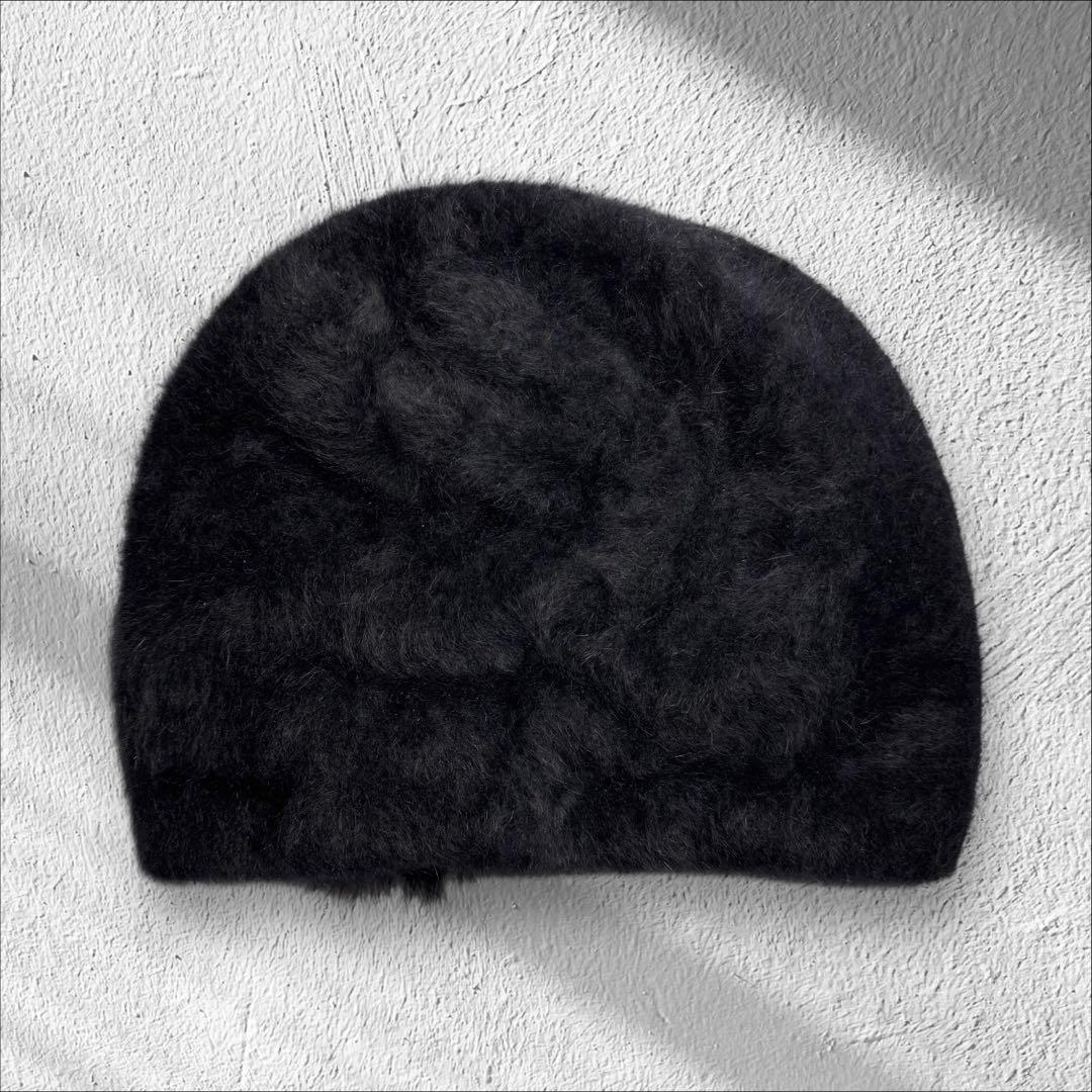 CA4LA アンゴラ　ファーポンポン付　ニット帽