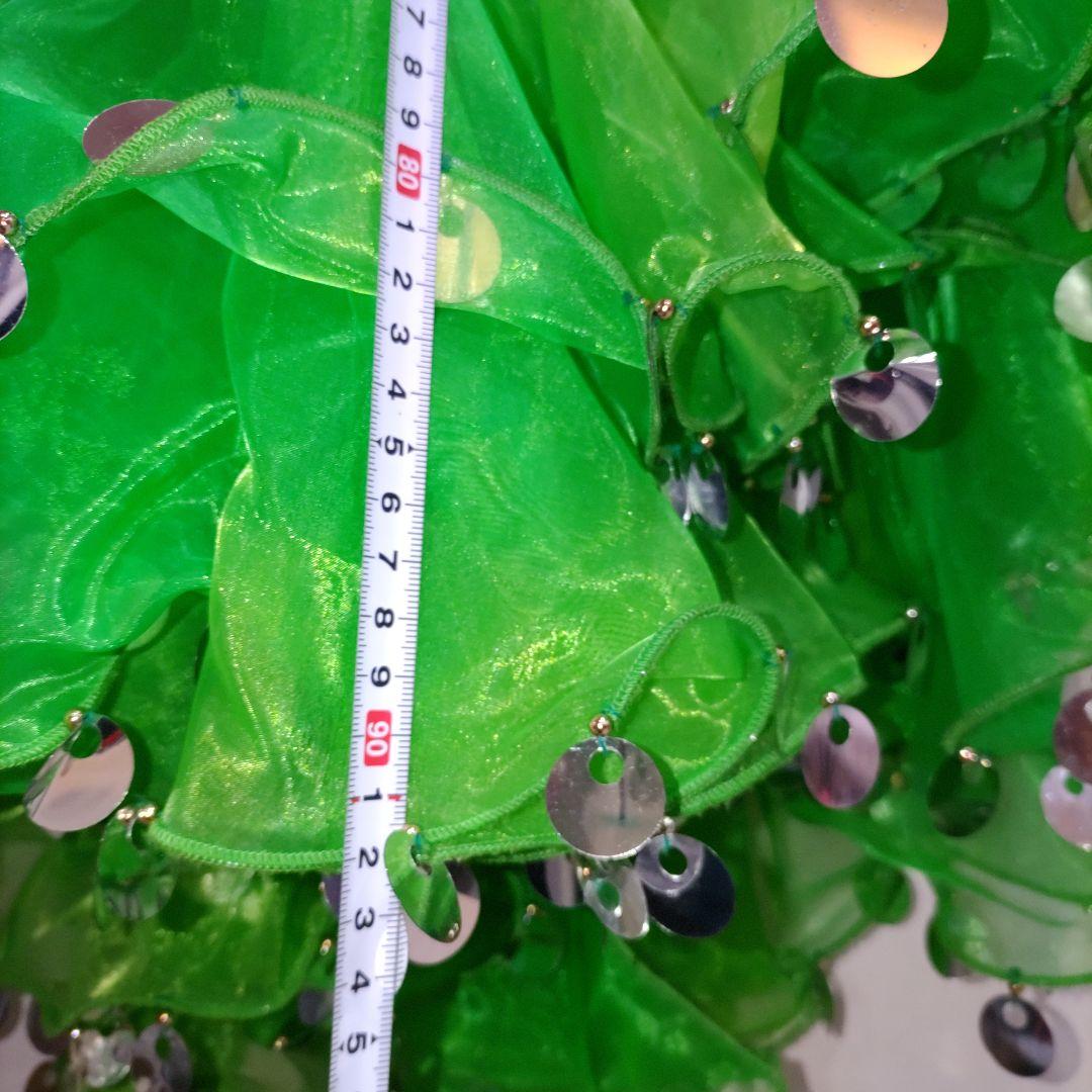 H-5 緑色 ベリー＆社交ダンスドレス　スパンコール＆ビーズ＆フリル