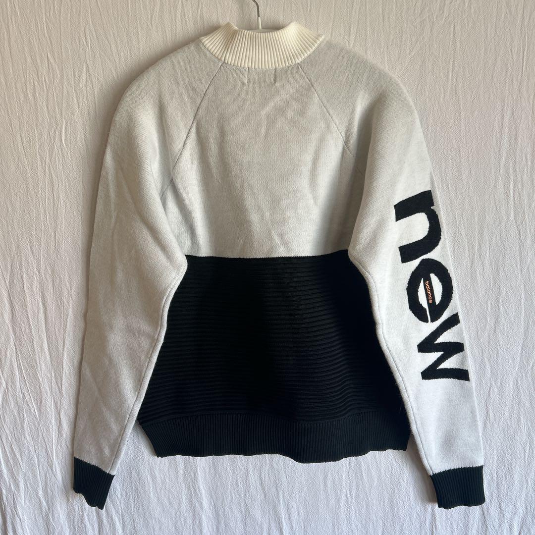 ニューバランスゴルフ モックネックニット 白黒 0サイズ 美品