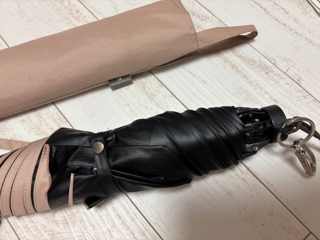 サンバリア100 折りたたみ　日傘　２段折 コンパクト 無地　ピンク