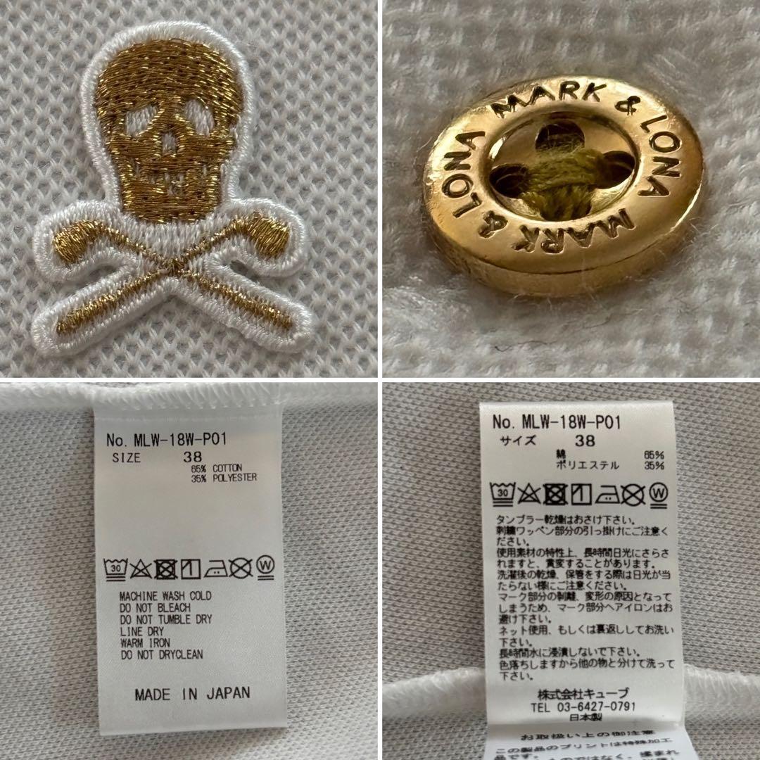 MARK&LONA マークアンドロナ スカル ゴルフ ポロシャツ 2枚襟 38