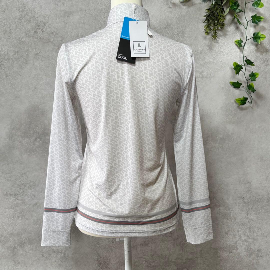 【新品】ランバン スポール 総柄プリントジップアップ長袖シャツ