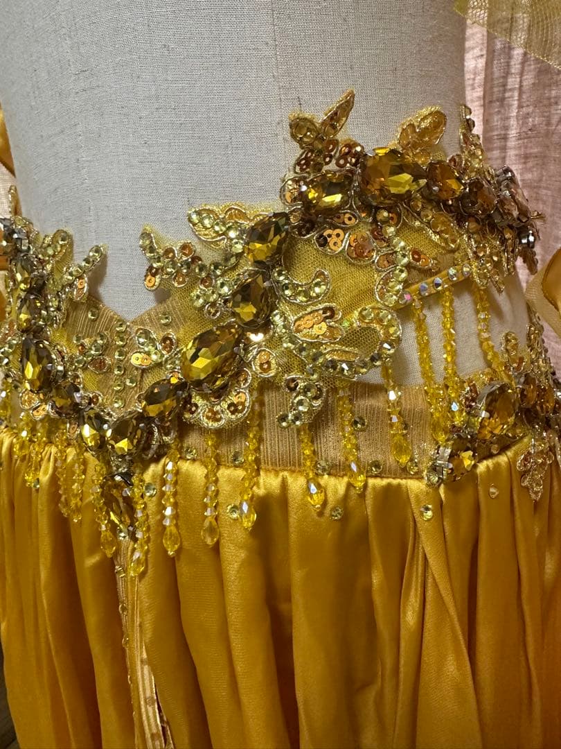 <春節祭>波　オーダー豪華衣装　新品　ベリーダンス　4点セット