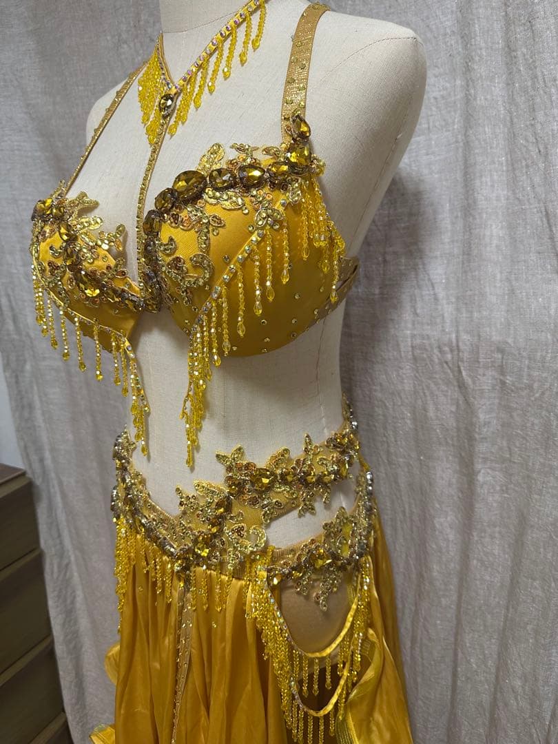 <春節祭>波　オーダー豪華衣装　新品　ベリーダンス　4点セット