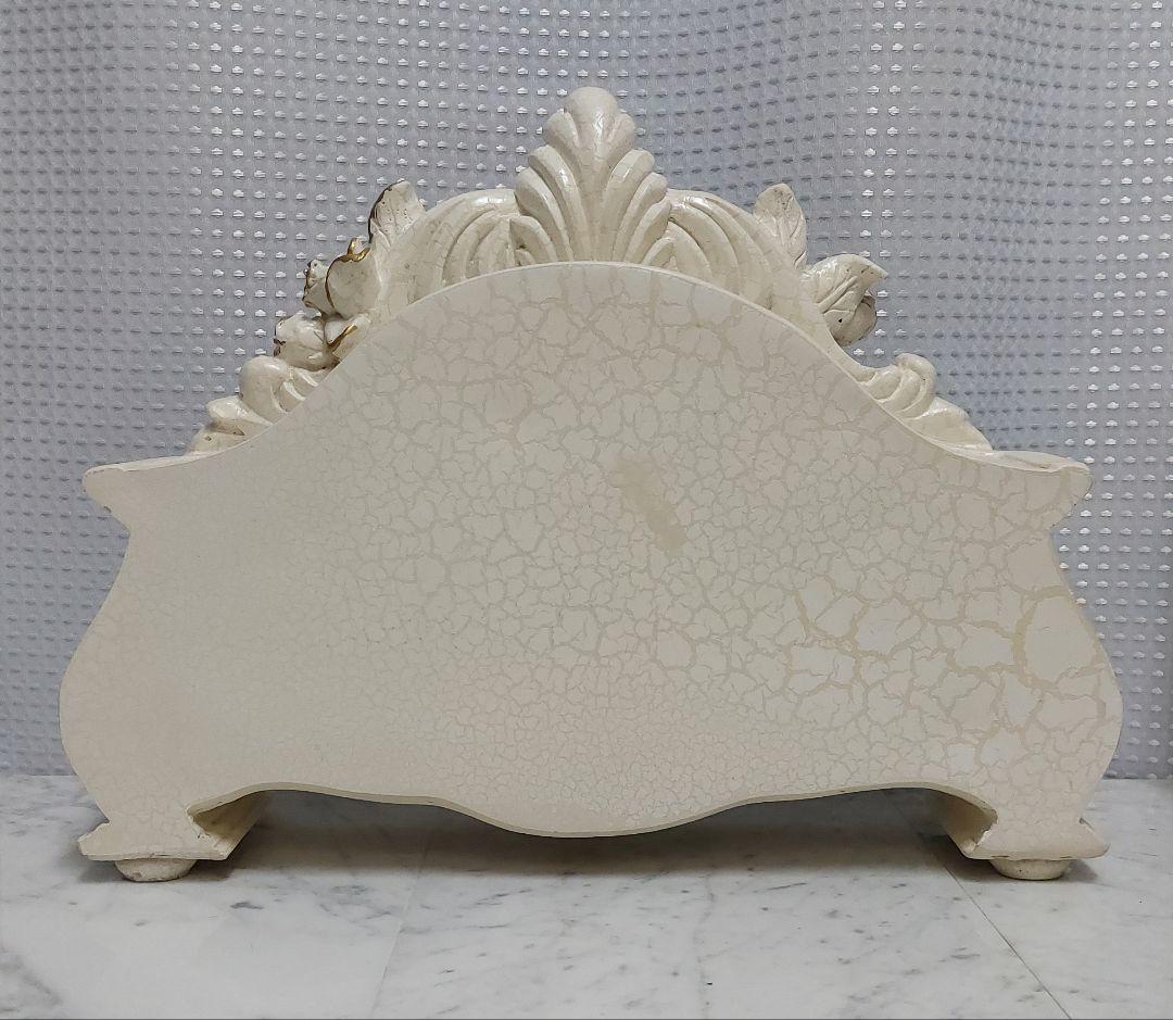 ロココ ローズ置時計 ホワイト姫系