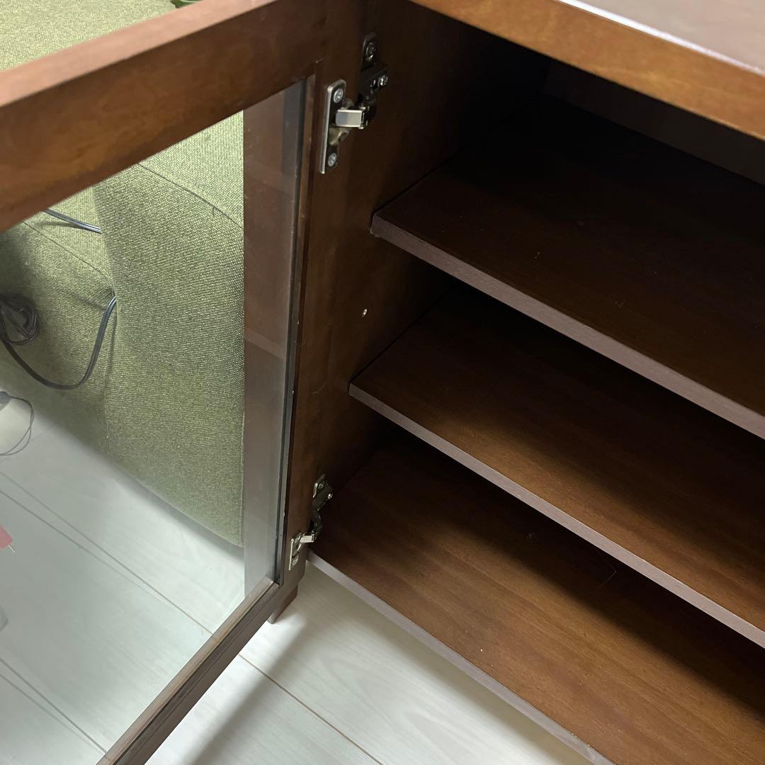 【希少廃盤品】無印良品 ウォールナット材 キャビネット 大 ガラス扉