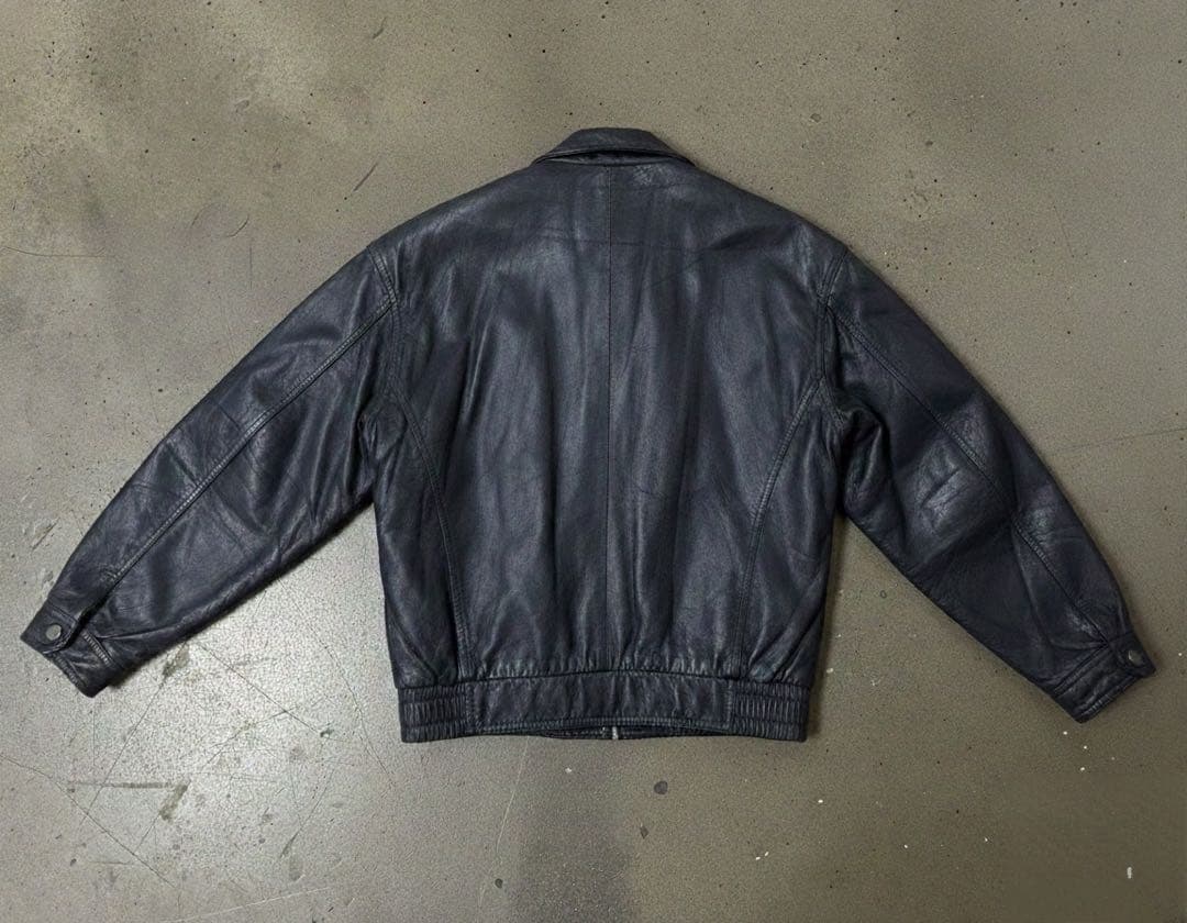 【イタリア】Enzo Molteni 黒 牛革 短丈Leather jacket