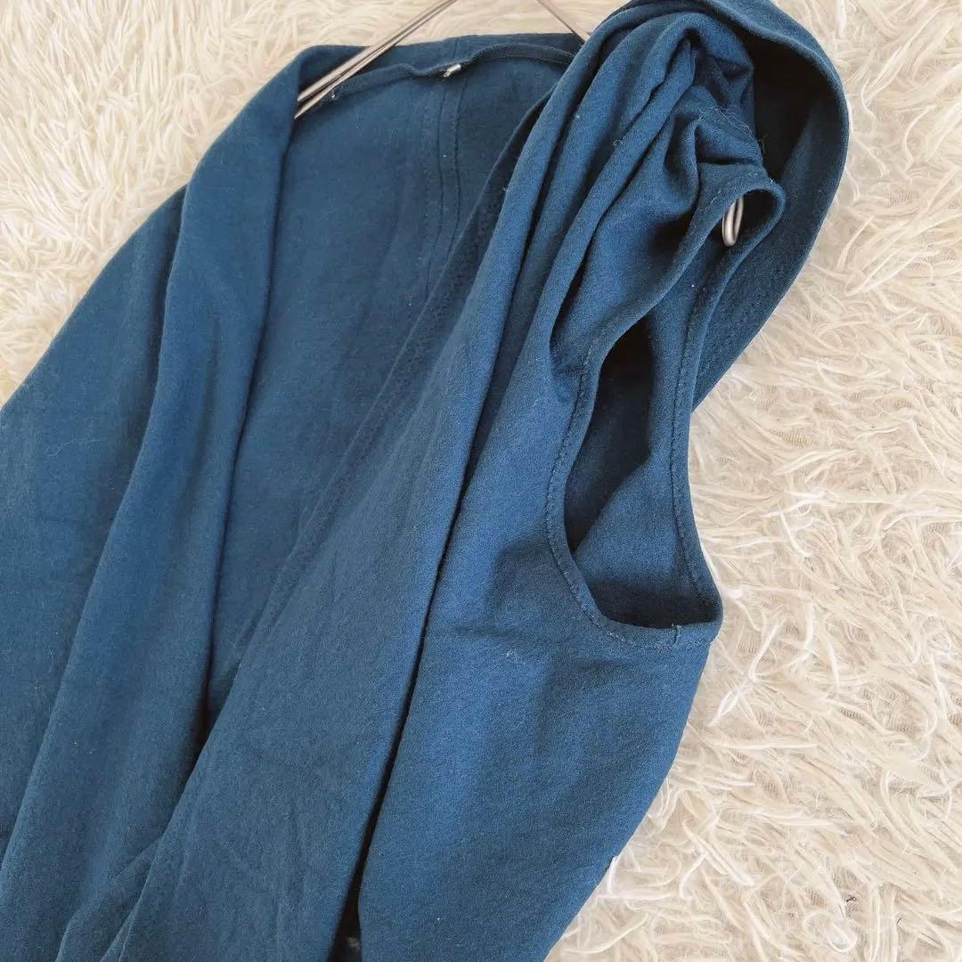 《シビラ》 (M) ウールロングケープジレ ボタンレス クラシカル 日本製 上品