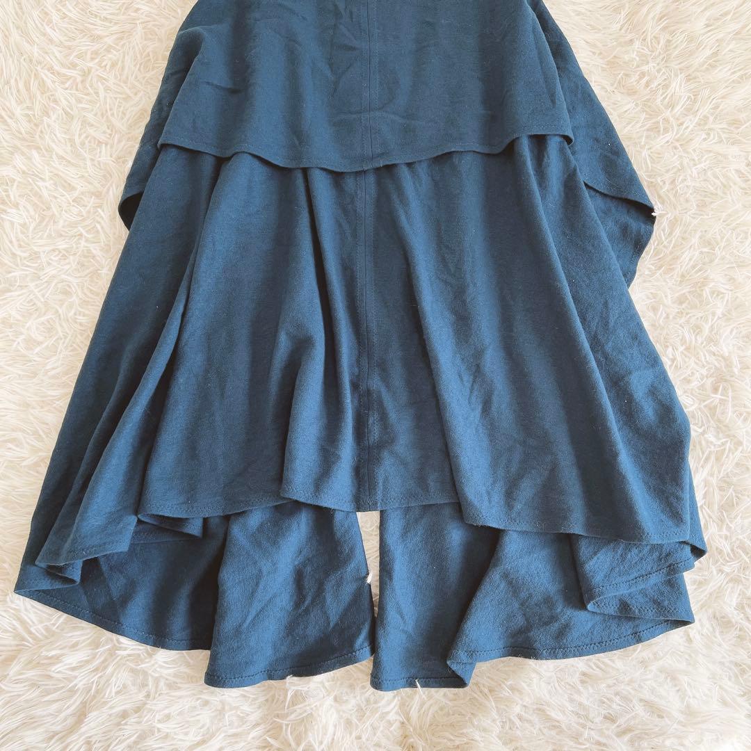 《シビラ》 (M) ウールロングケープジレ ボタンレス クラシカル 日本製 上品