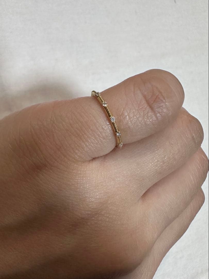 agete アガット　K18 ダイヤモンド　ピンキーリング　5号　ポーチ付き