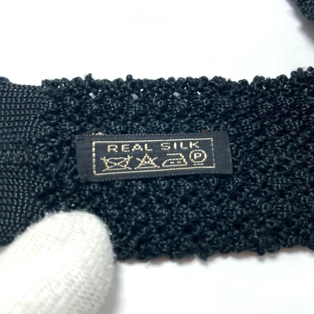 【美品】HERMES ネクタイ ニットタイ 超希少品 ハイブランド 黒 シンプル