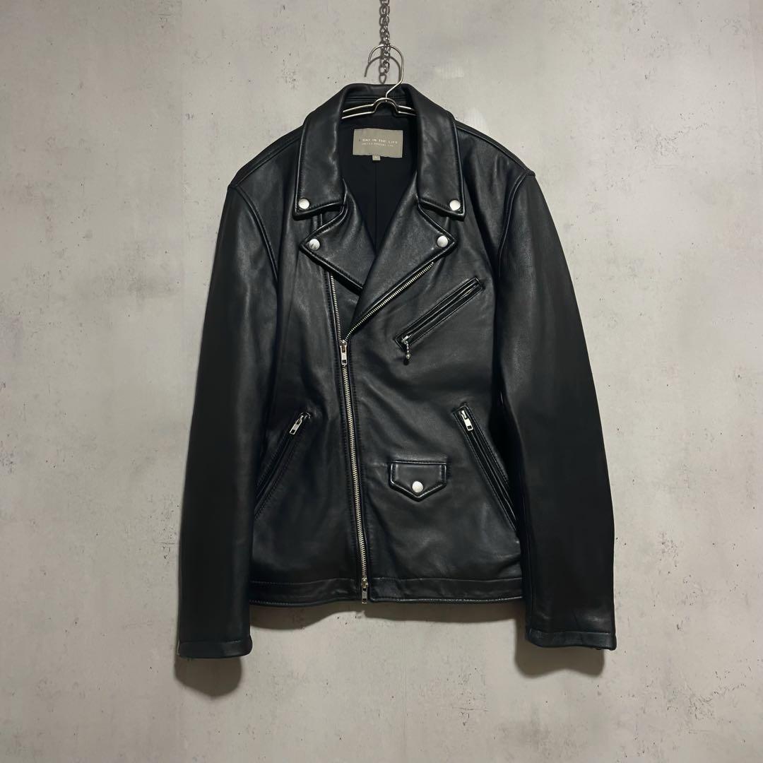 ユナイテッドアローズ ラムレザー ダブルライダースジャケット　L