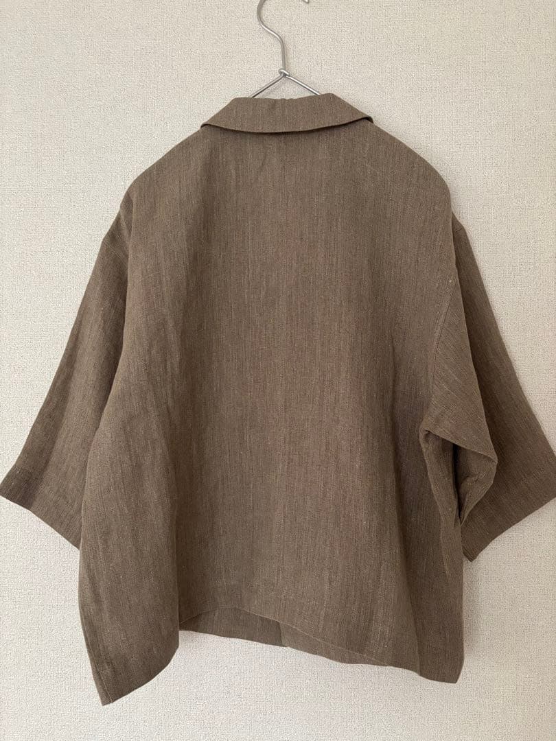『かぐれ』リネンハーフスリーブジャケット ナチュラルfree
