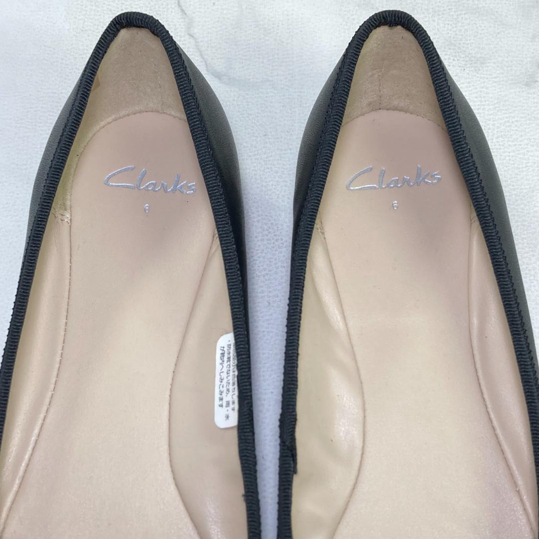 【美品】Clarks カルーゼルライド バレエシューズ 25㎝ ブラックレザー