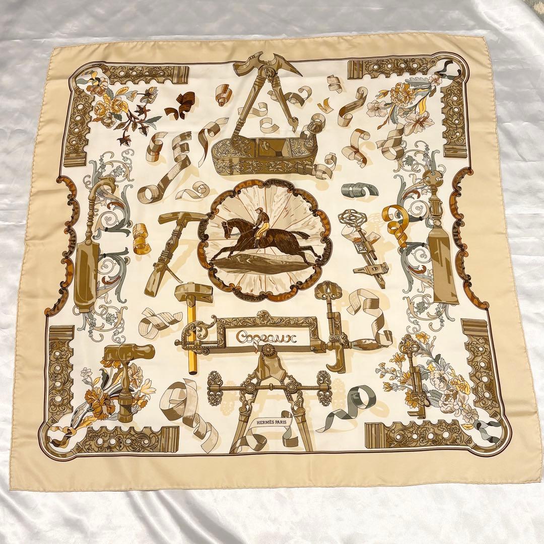 HERMES エルメス カレ90 COPEAUX 人気柄 美品
